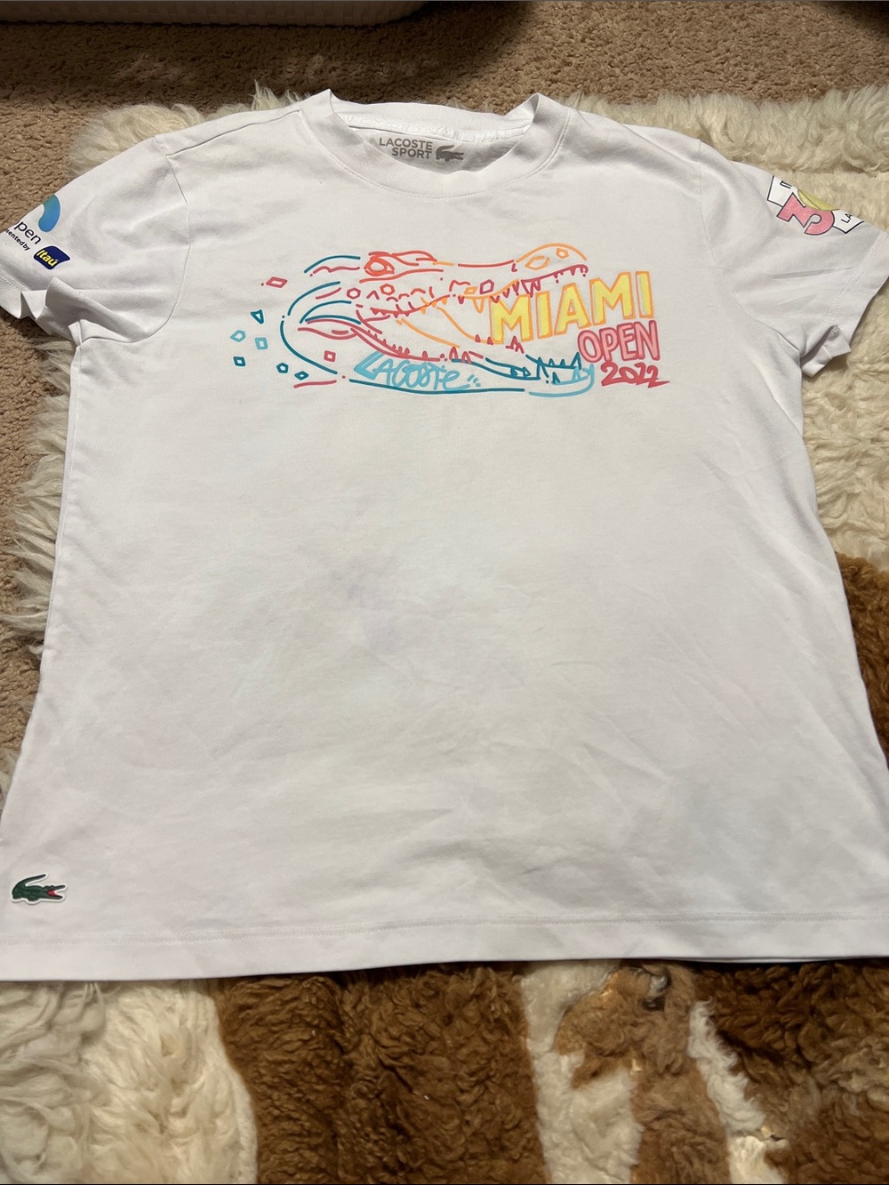 Lacoste Sport Miami Open 2022 ITAU crew neck short sleeve graphic t-shirt s
